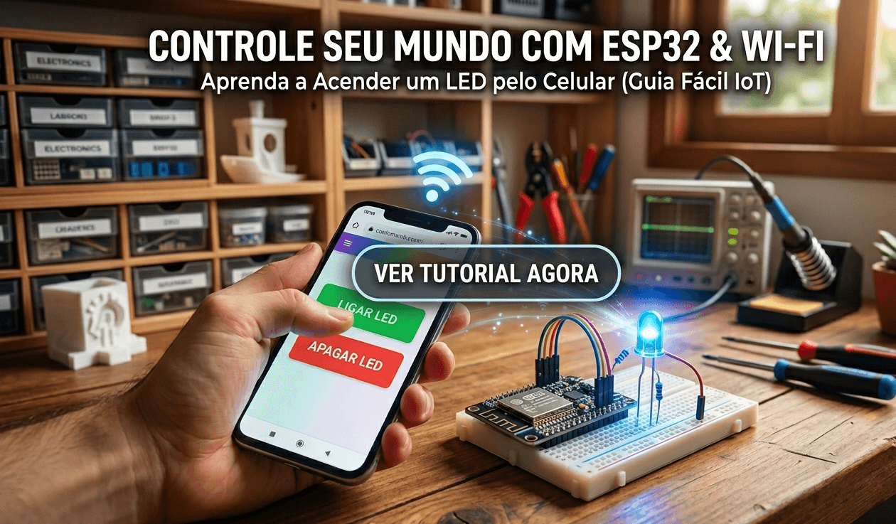 Como Controlar um LED pelo Celular com ESP32 via Wi-Fi (Guia Fácil e Prático)