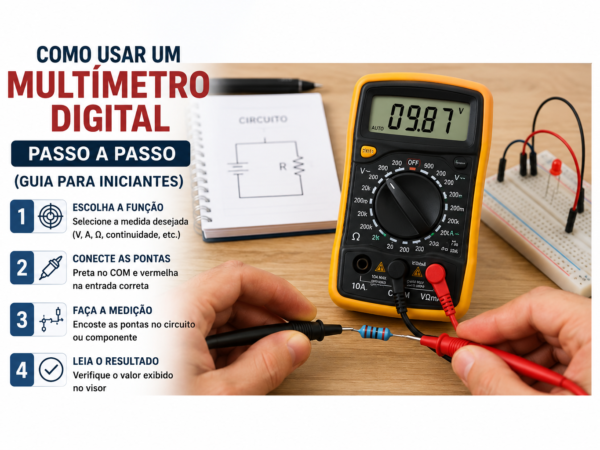 Como Usar um Multímetro Digital Passo a Passo (Guia para Iniciantes)