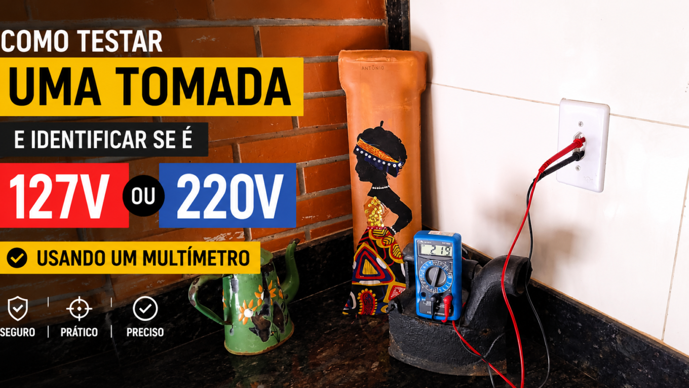 Como testar a voltagem de uma tomada